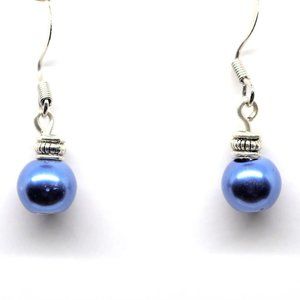 Blue Satin Ornament Earrings